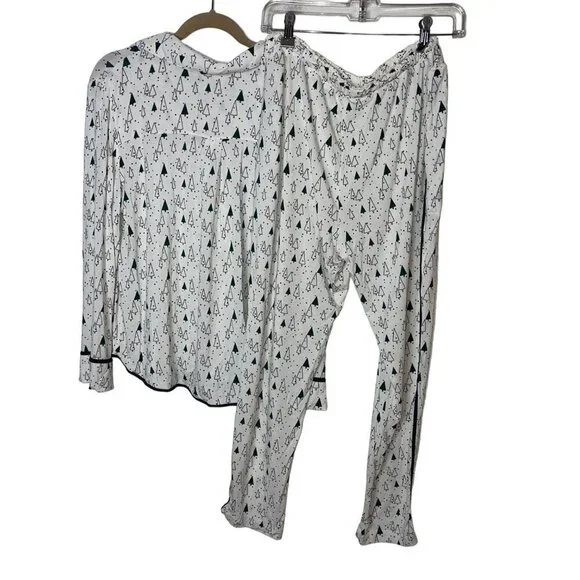 Soma Womens Two Piece Pajama PJ Set Size Large Abstract Tree Print - Picture 2 of 8